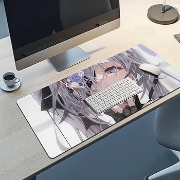 Amazon.co.jp: マウスパッド 女の子 鋭い歯 銀髪 美少女 マウス